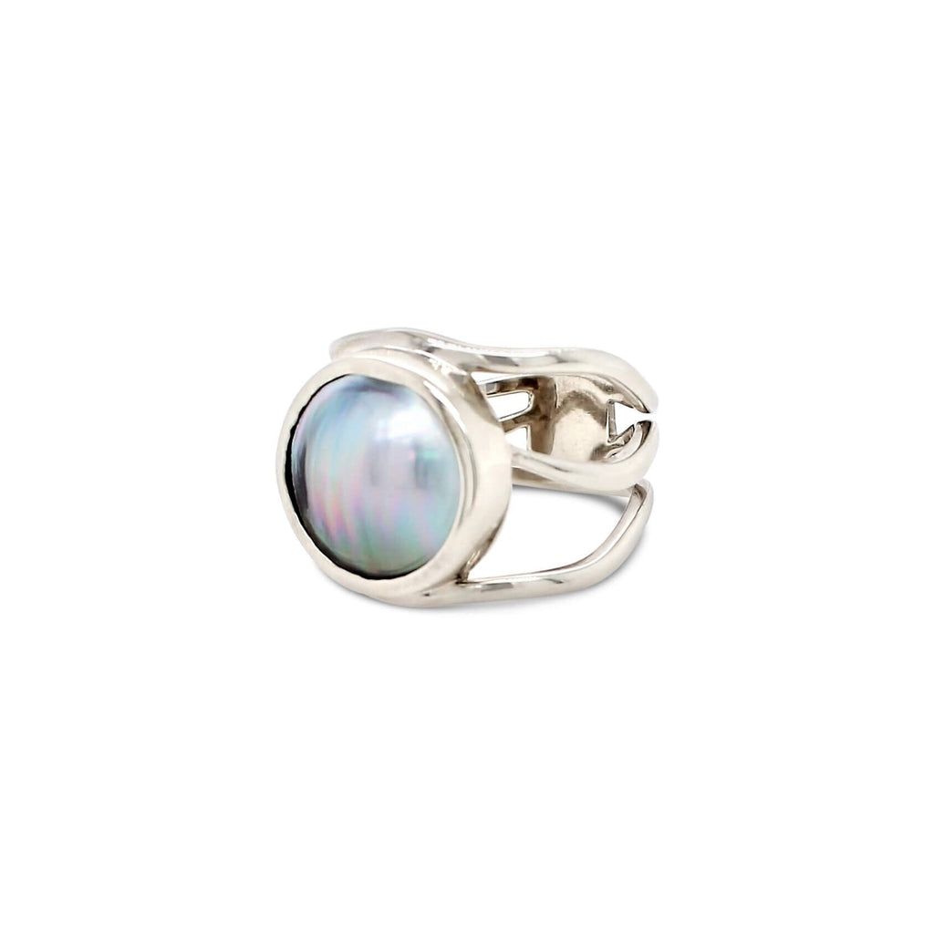 Open Lexi Ring with Abrolhos Mabe Pearl