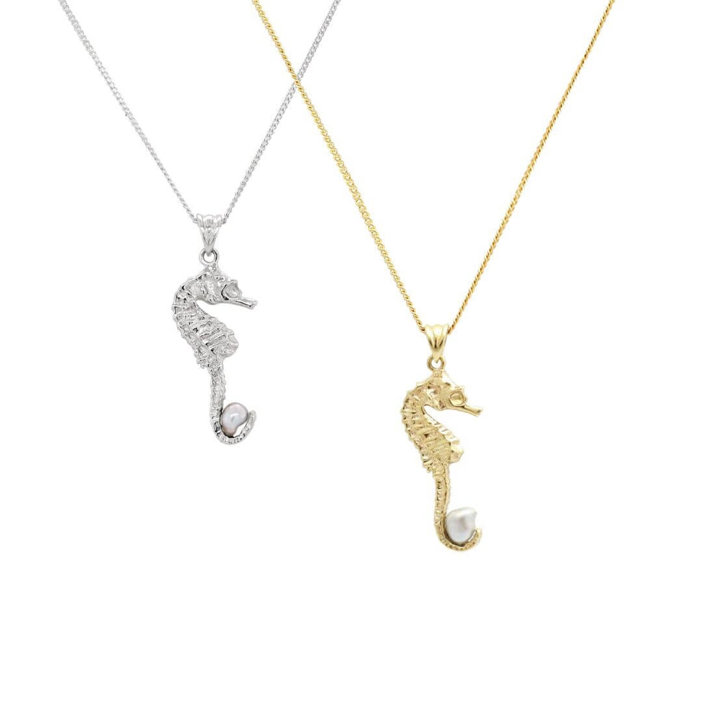 Elevate your style with our exquisite Abrolhos Seahorse Pendant, featuring a stunning pearl. Discover elegance at its finest at Latitude Jewellers.