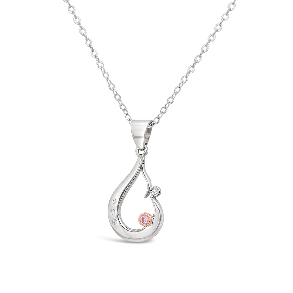 Discover the elegance of the Lola Pendant in White Gold, adorned with a rare Pink Diamond from the prestigious Argyle Mine.