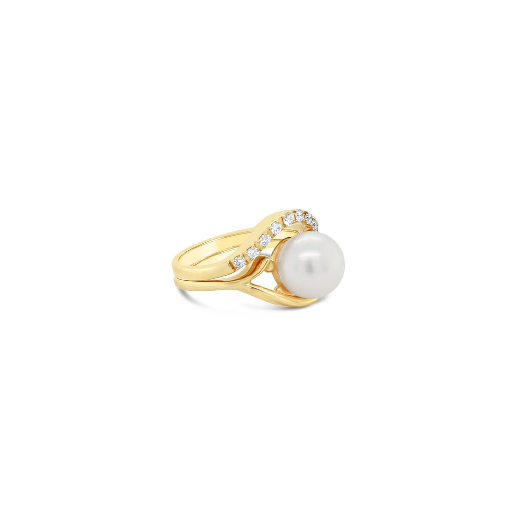 Elevate your style with the timeless elegance of the Bardot Pearl Ring in yellow gold from Latitude Jewellers.