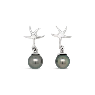 Elevate your style with our exquisite Starfish Pearl Drop Earrings from Latitude Jewellers.