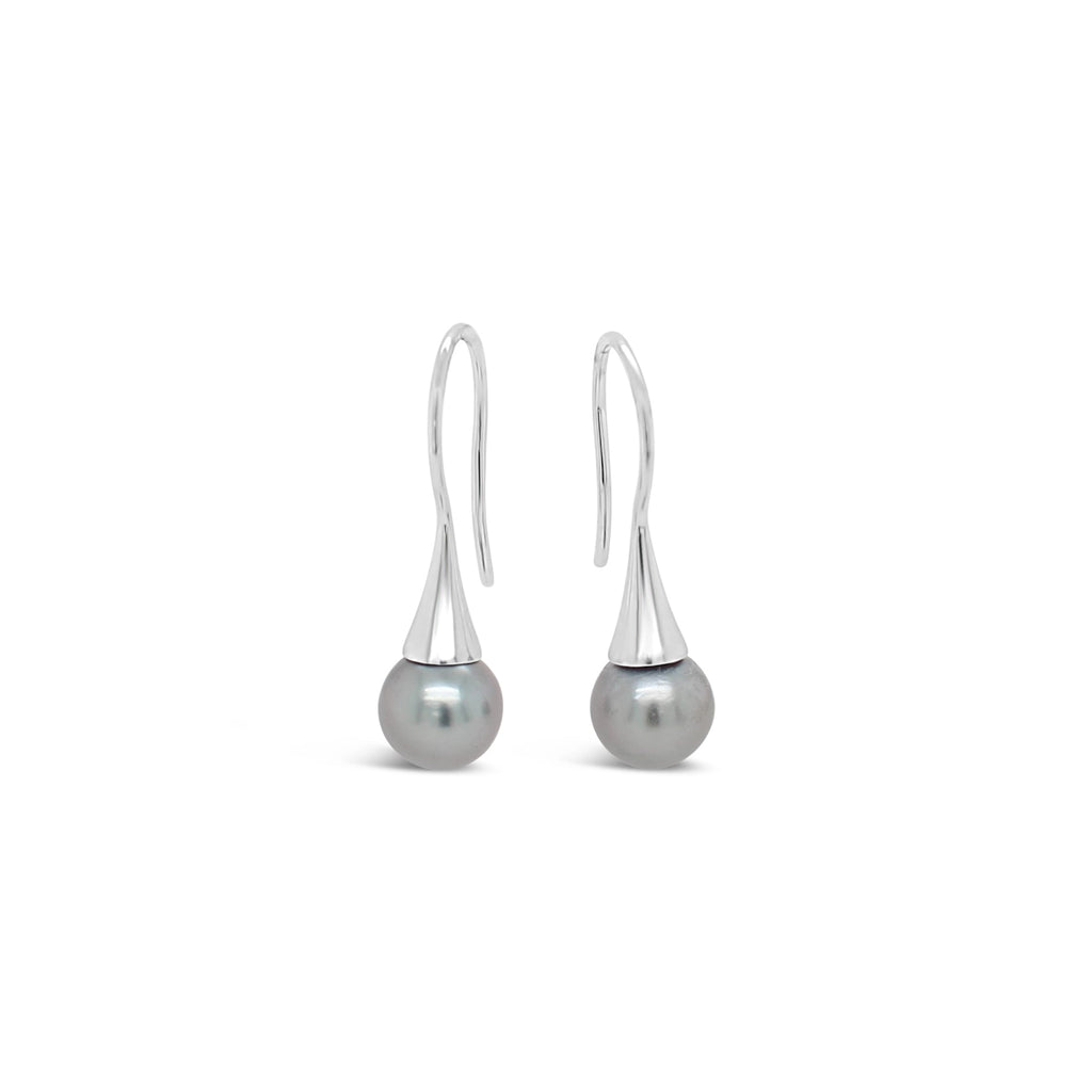 Abrolhos Pearl Flute Earrings 18ct White Gold