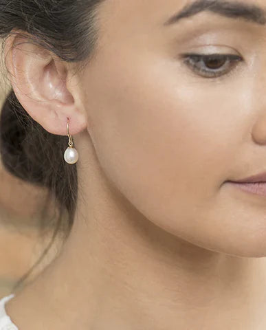 Freshwater Pearl and diamond earrings