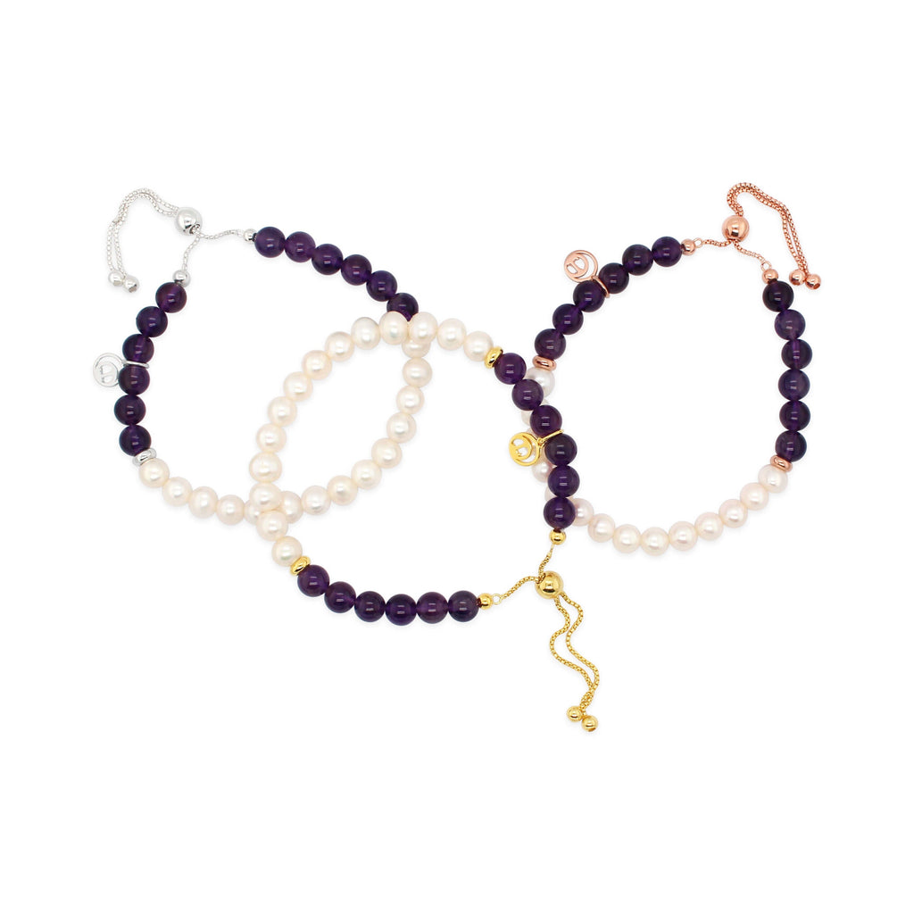 Be-you-tiful Bracelet with Freshwater Pearl & Amethyst