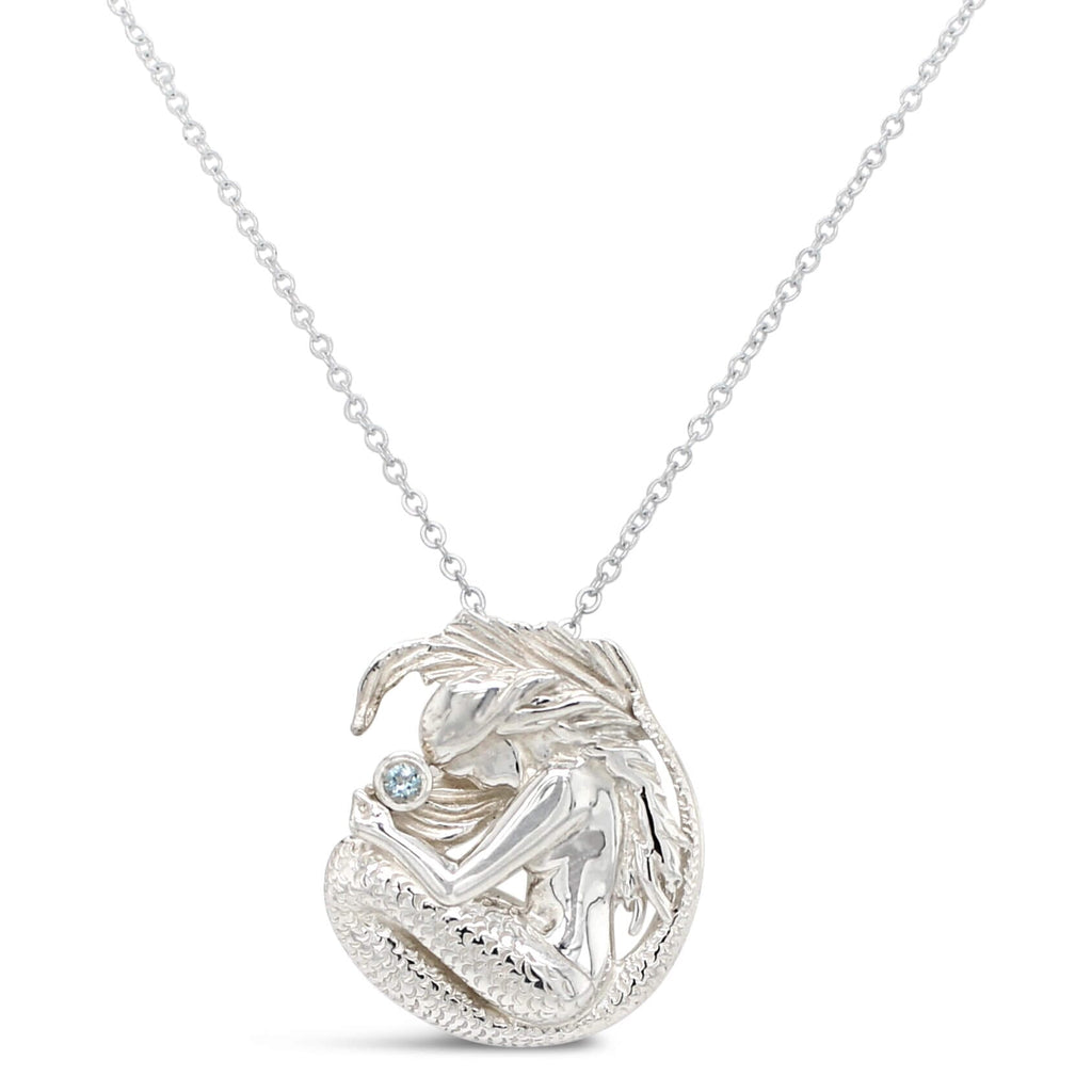 Sterling Silver Mermaid with Aquamarine