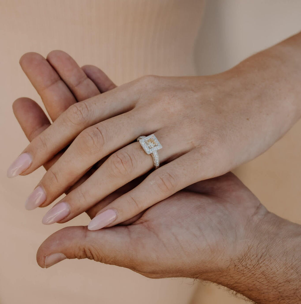 Sunshine Halo Yellow Diamond Ring