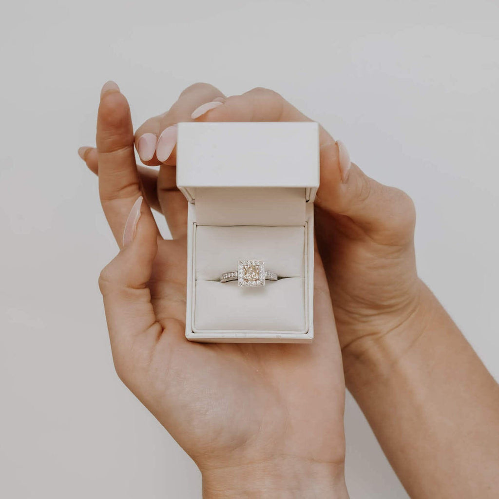 Sunshine Halo Yellow Diamond Ring