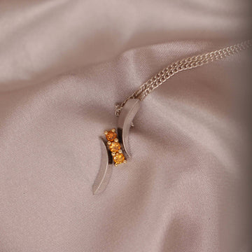 Gold Pendant with Orange Diamonds 18CT