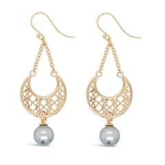 Moroccan Drop Earrings | Abrolhos Black Pearls | Gold or Silver