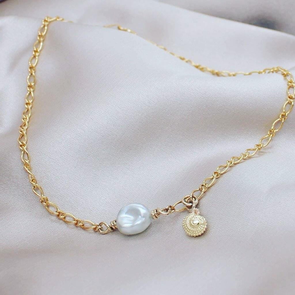 Anklet with Abrolhos Keshi and Shell