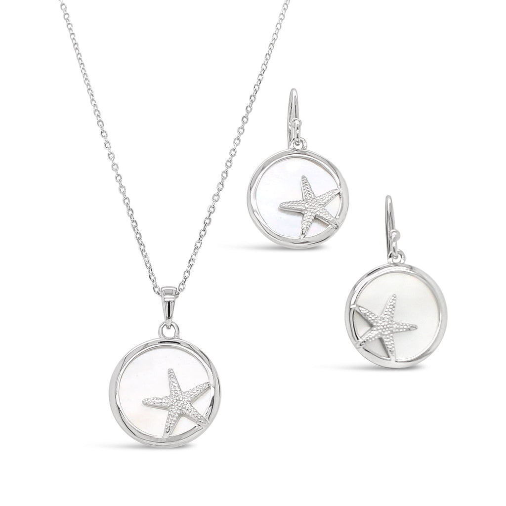Starfish and Shell Sterling Silver Earrings