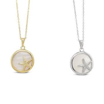 Starfish and Shell Sterling Silver Necklet