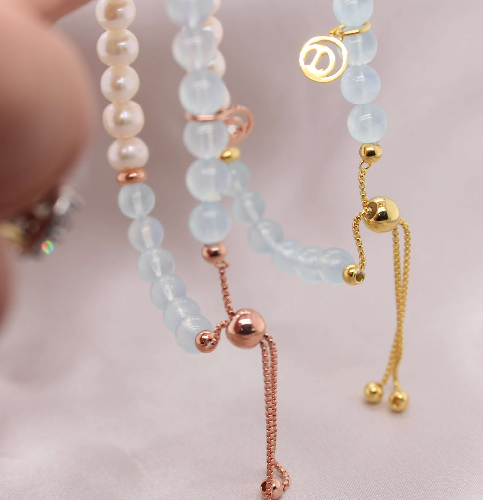 Freshwater Pearl and Aquamarine Bracelet