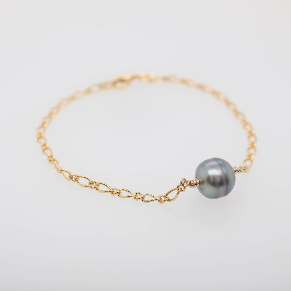 Abrolhos Island Pearl Bracelet - Figaro Link