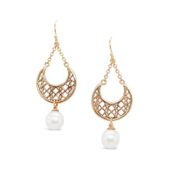 Moroccan Drop Earrings with South Sea Pearls