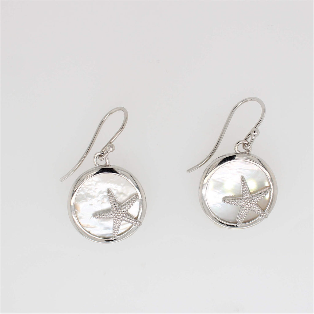 Starfish and Shell Sterling Silver Earrings