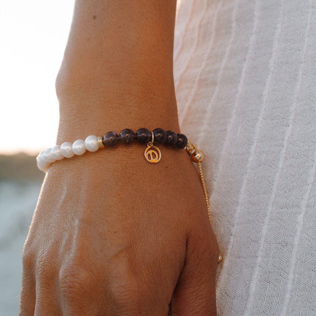 Be-you-tiful Bracelet with Freshwater Pearl & Amethyst