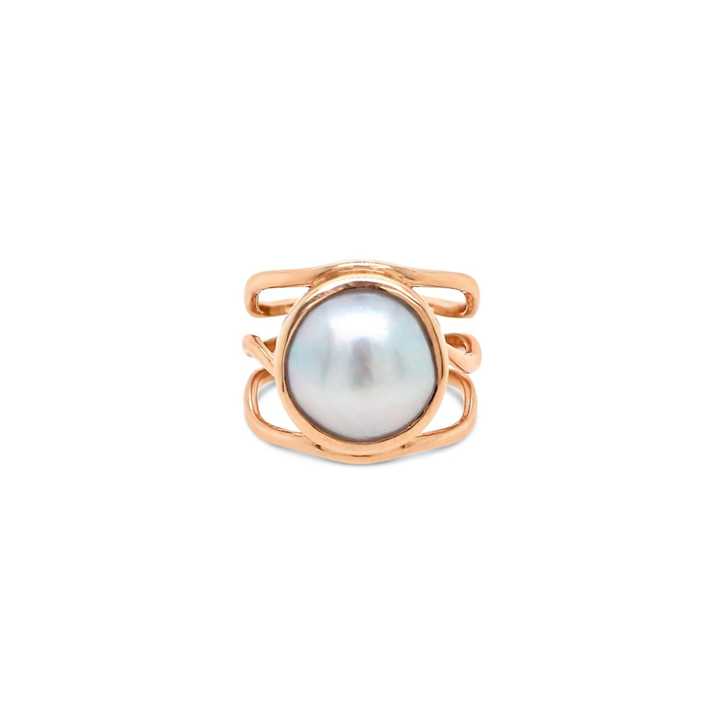 Open Lexi Ring with Abrolhos Mabe Pearl