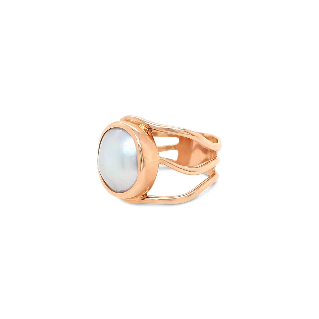 Open Lexi Ring with Abrolhos Mabe Pearl