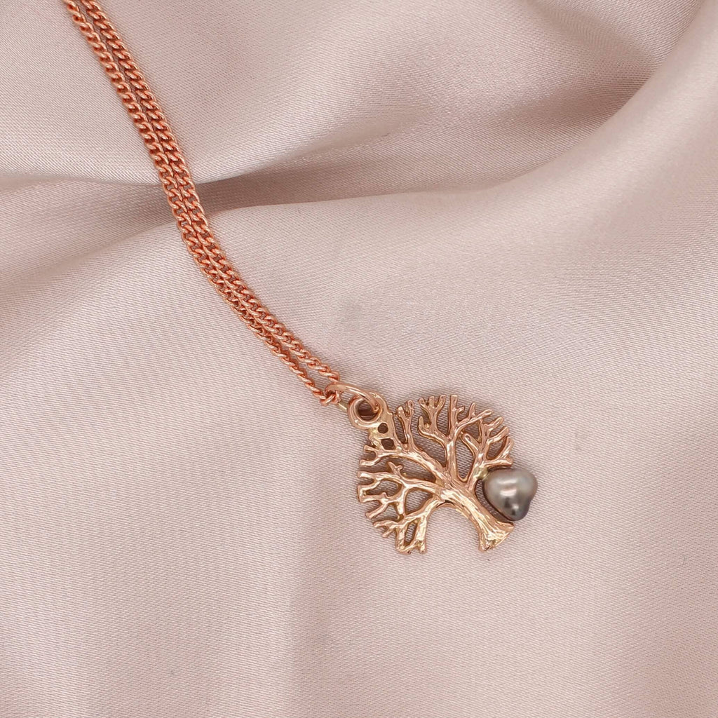 Discover the beauty of the Tree of Life with Abrolhos Keshi in Rose Gold at Latitude Jewellers.