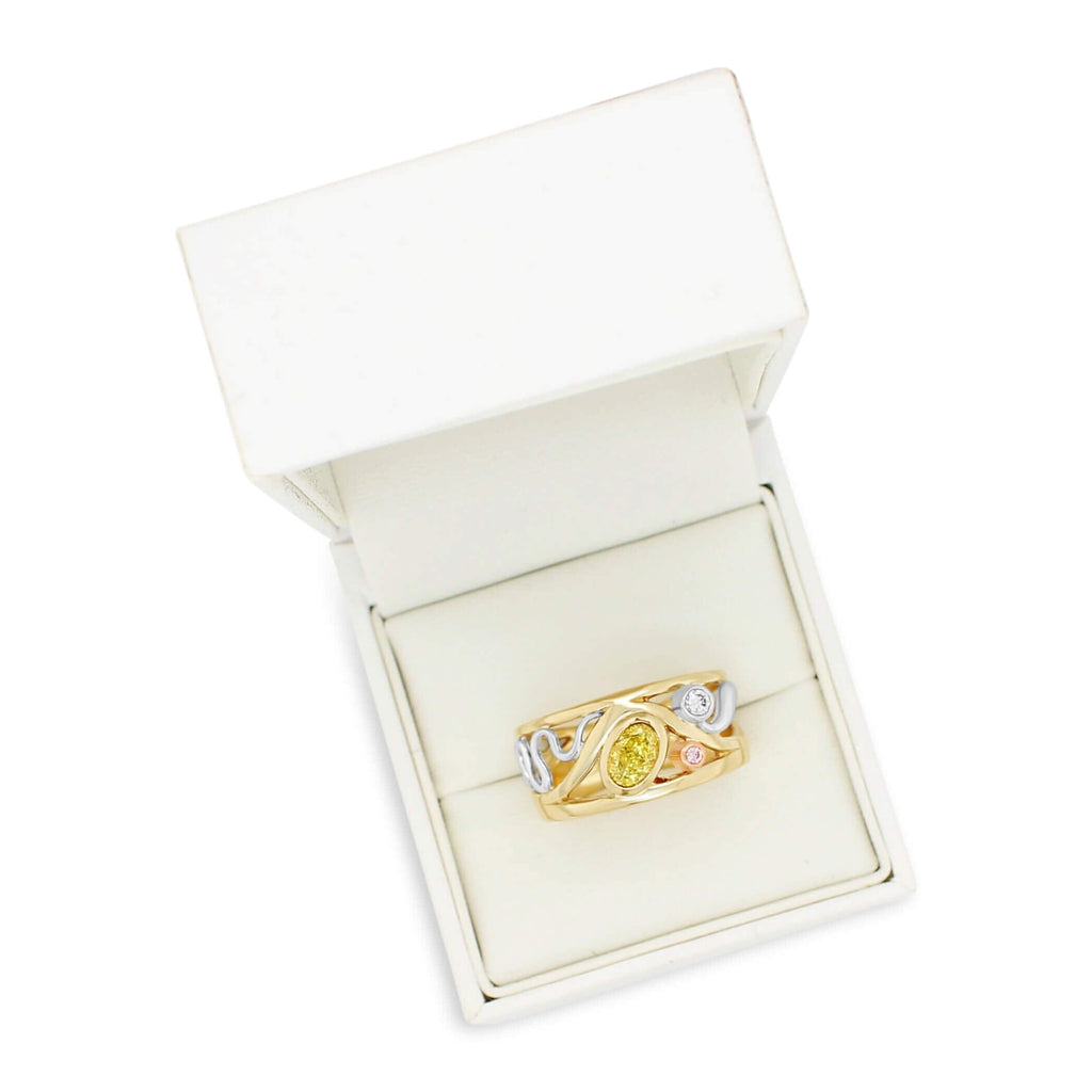 Yellow and Pink Diamond Coterie Ring