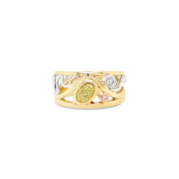 Yellow and Pink Diamond Coterie Ring