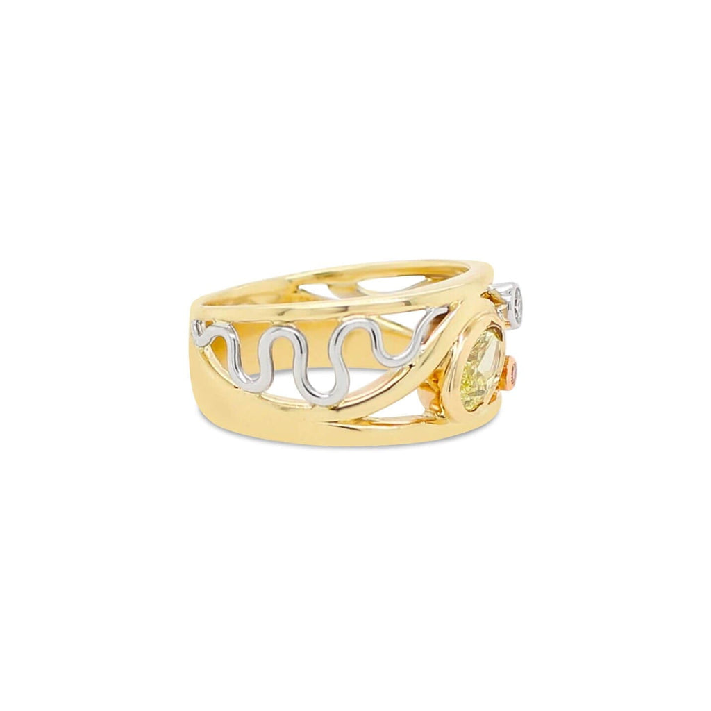 Yellow and Pink Diamond Coterie Ring