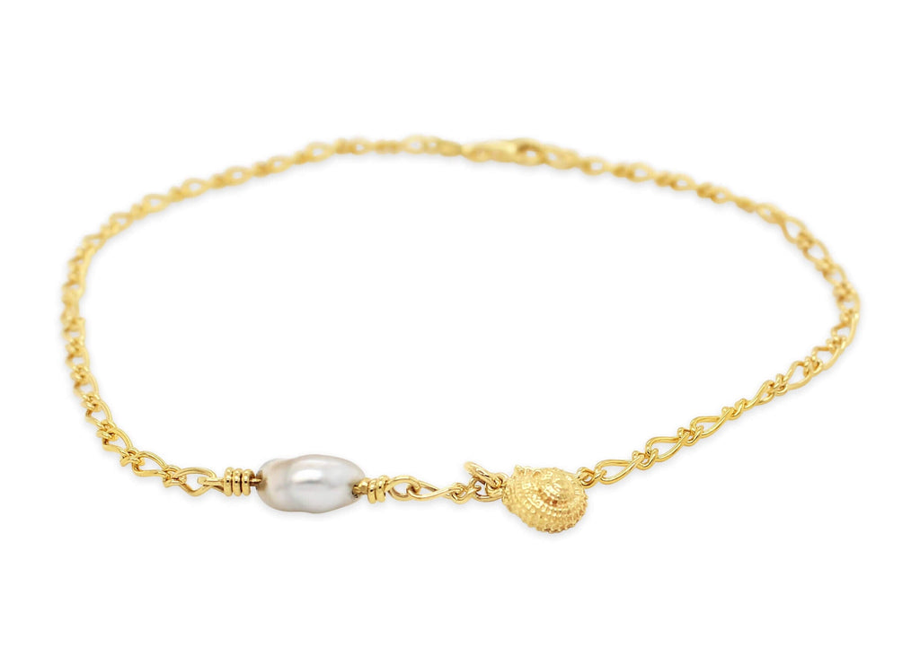 Anklet with Abrolhos Keshi and Shell