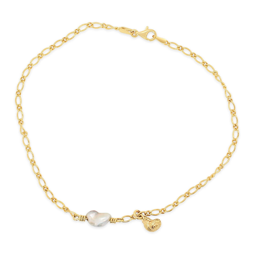 Anklet with Abrolhos Keshi and Shell