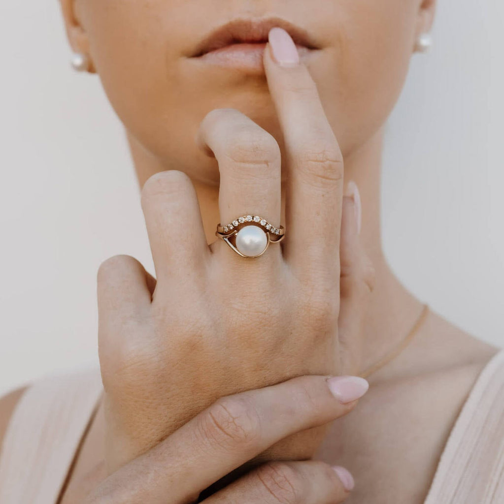 Sml Ring White Pearl Engagement Rings