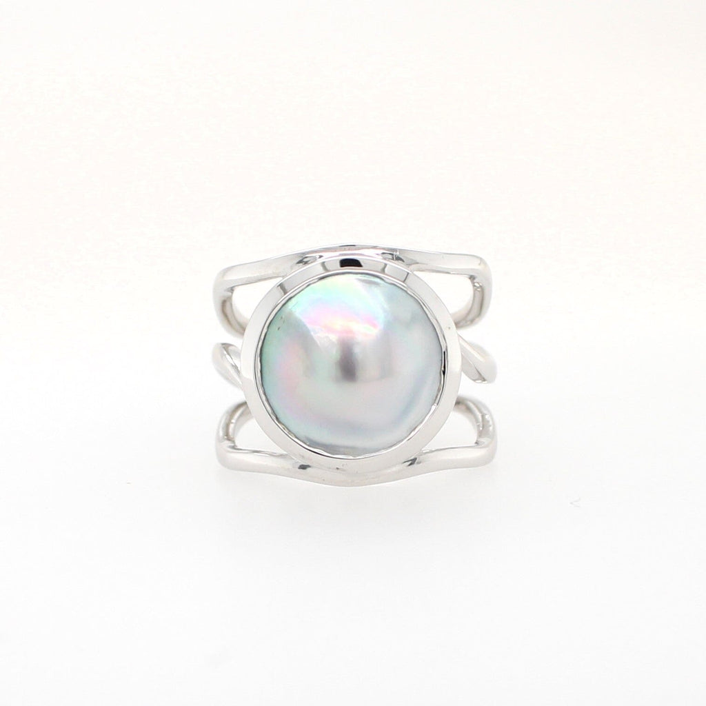 Open Lexi Ring with Abrolhos Mabe Pearl