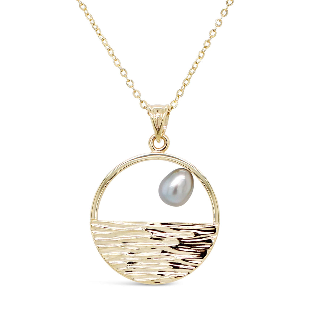 Oily Calm Pendant with Keshi Pearl