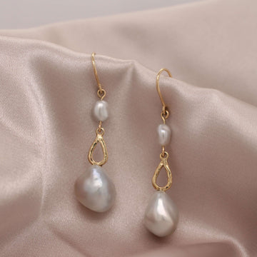 Ocean's 12 Coral Earrings with Baroque Pearls