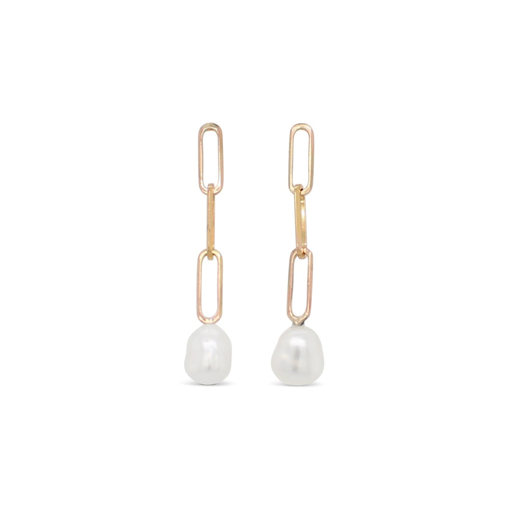 Paperclip Pearl Earrings