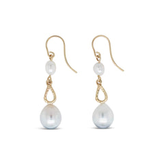 Ocean's 12 Coral Earrings with Circle Pearls