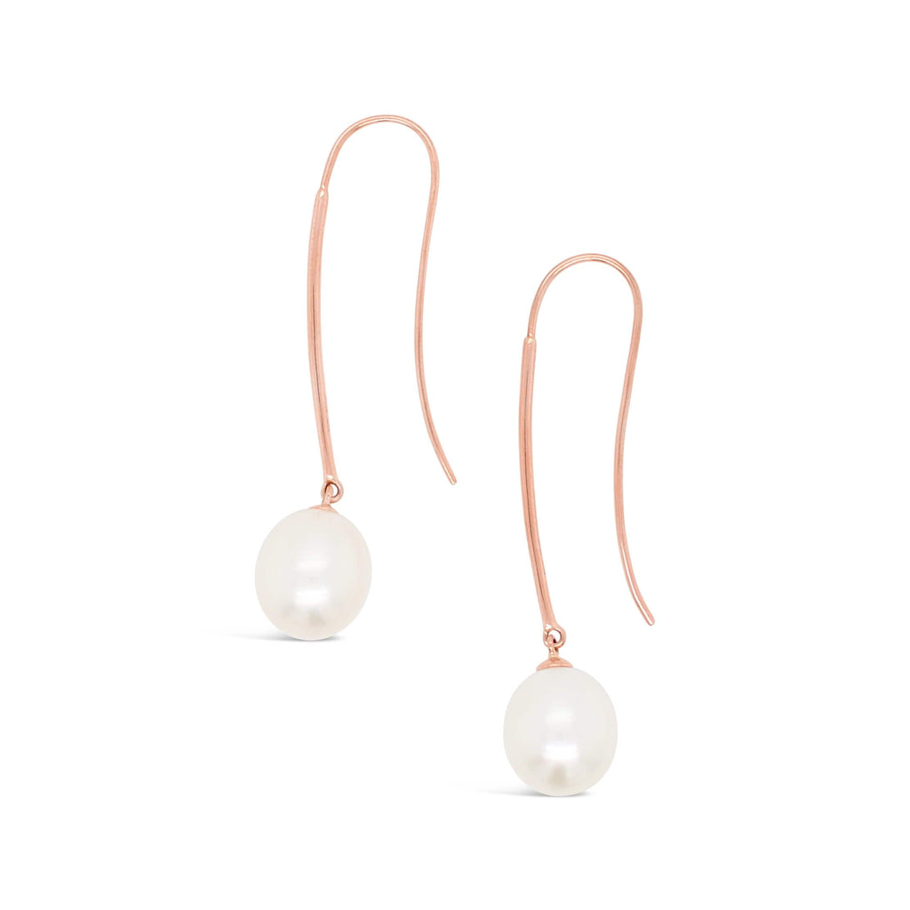 Long Freshwater Pearl Earrings Yellow and Rose Gold and Silver versions