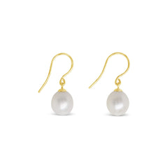 Gold and Silver Shepard Hook Earrings with Freshwater Pearls