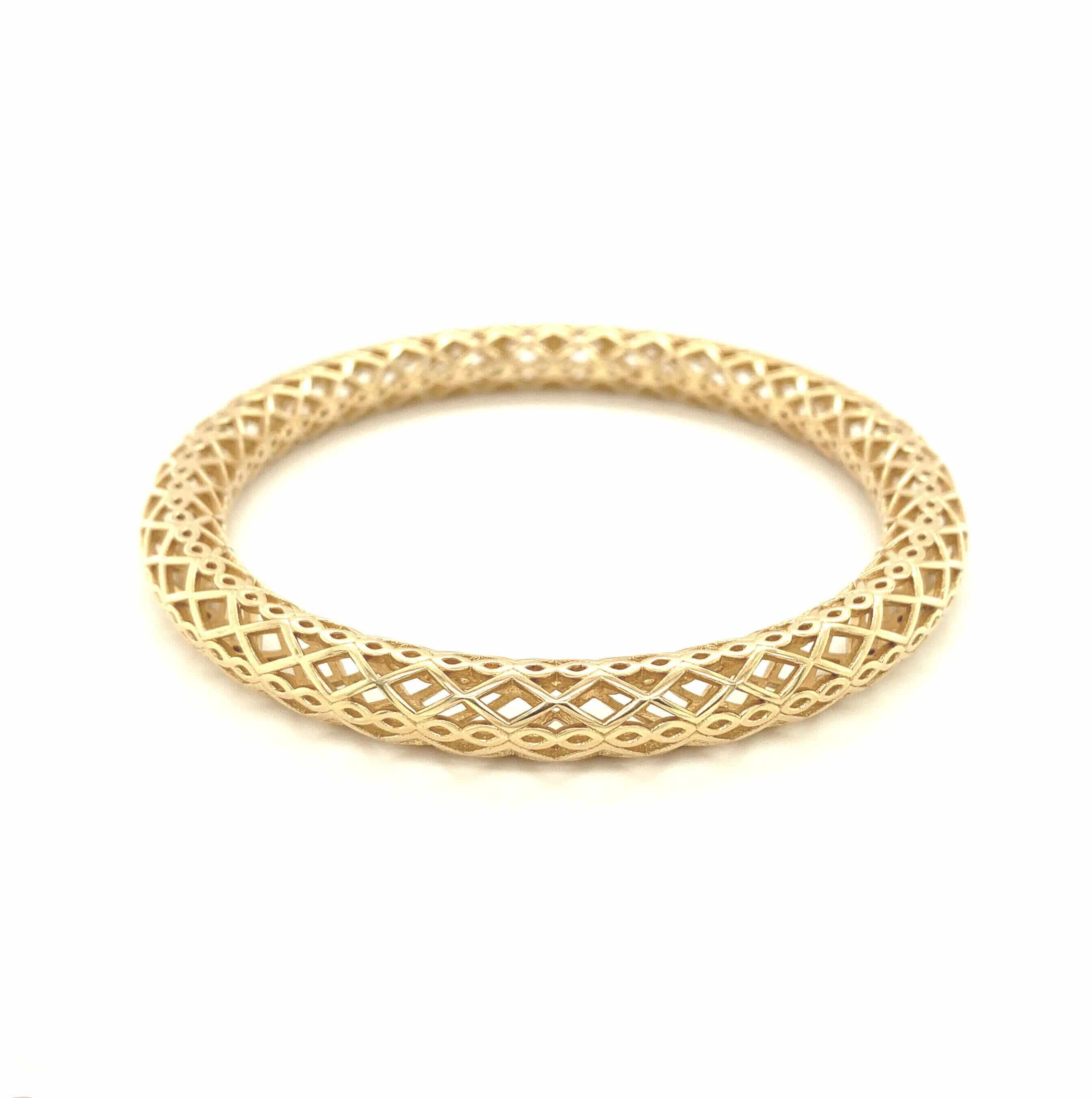 Moroccan Gold Tube Bangle Latitude Jewellers