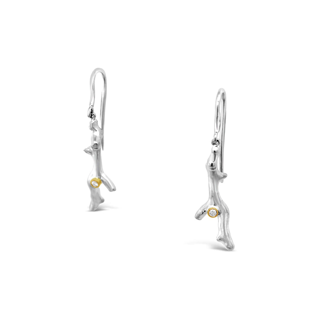 Coral Earrings with Diamond