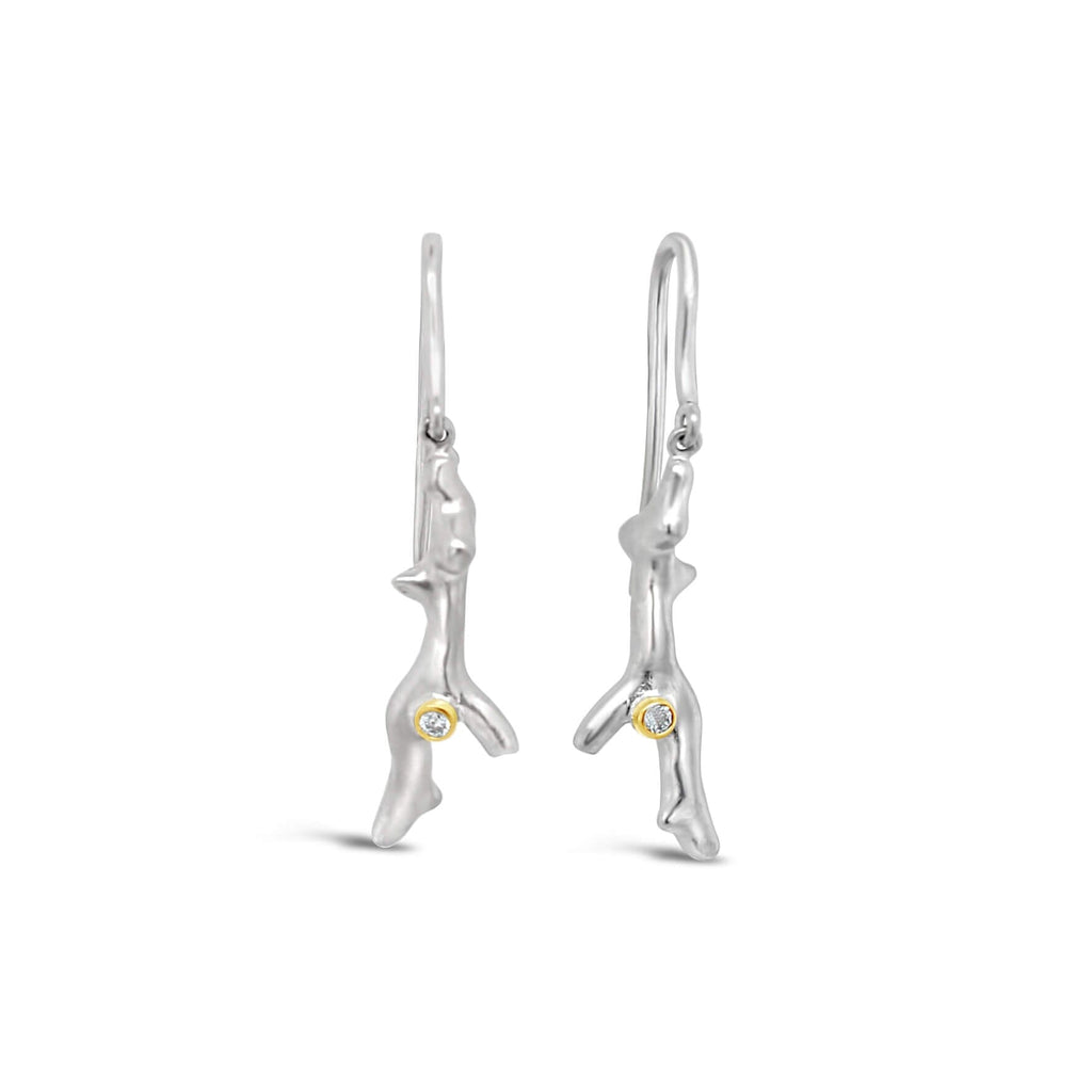 Coral Earrings with Diamond