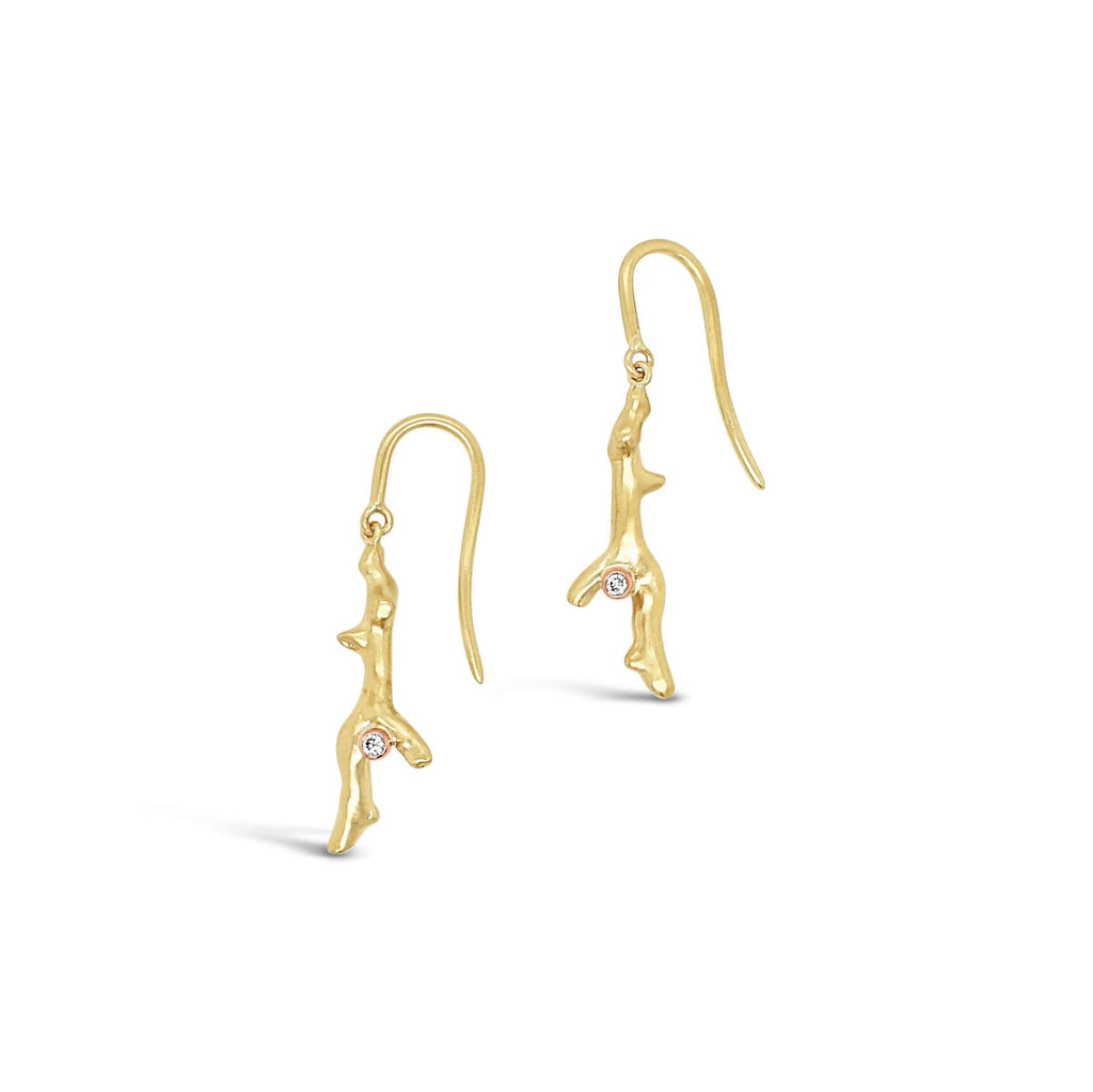 Coral Earrings with Diamond