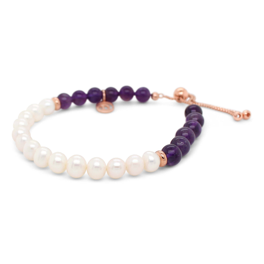 Be-you-tiful Bracelet with Freshwater Pearl & Amethyst