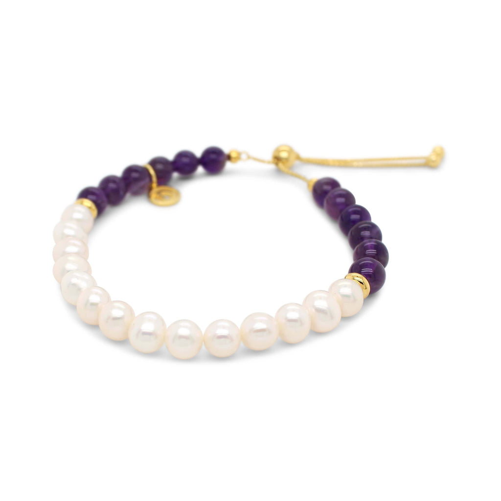 Be-you-tiful Bracelet with Freshwater Pearl & Amethyst