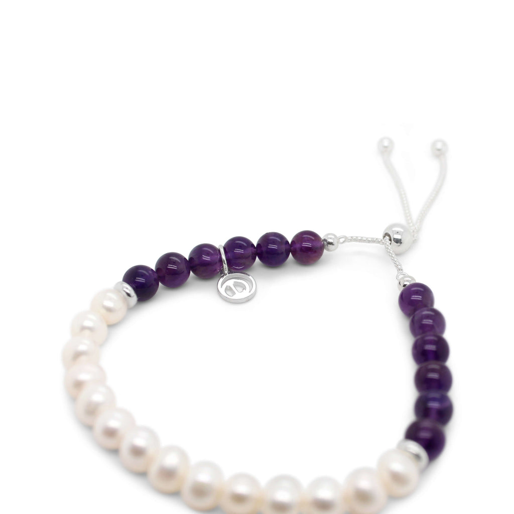 Be-you-tiful Bracelet with Freshwater Pearl & Amethyst