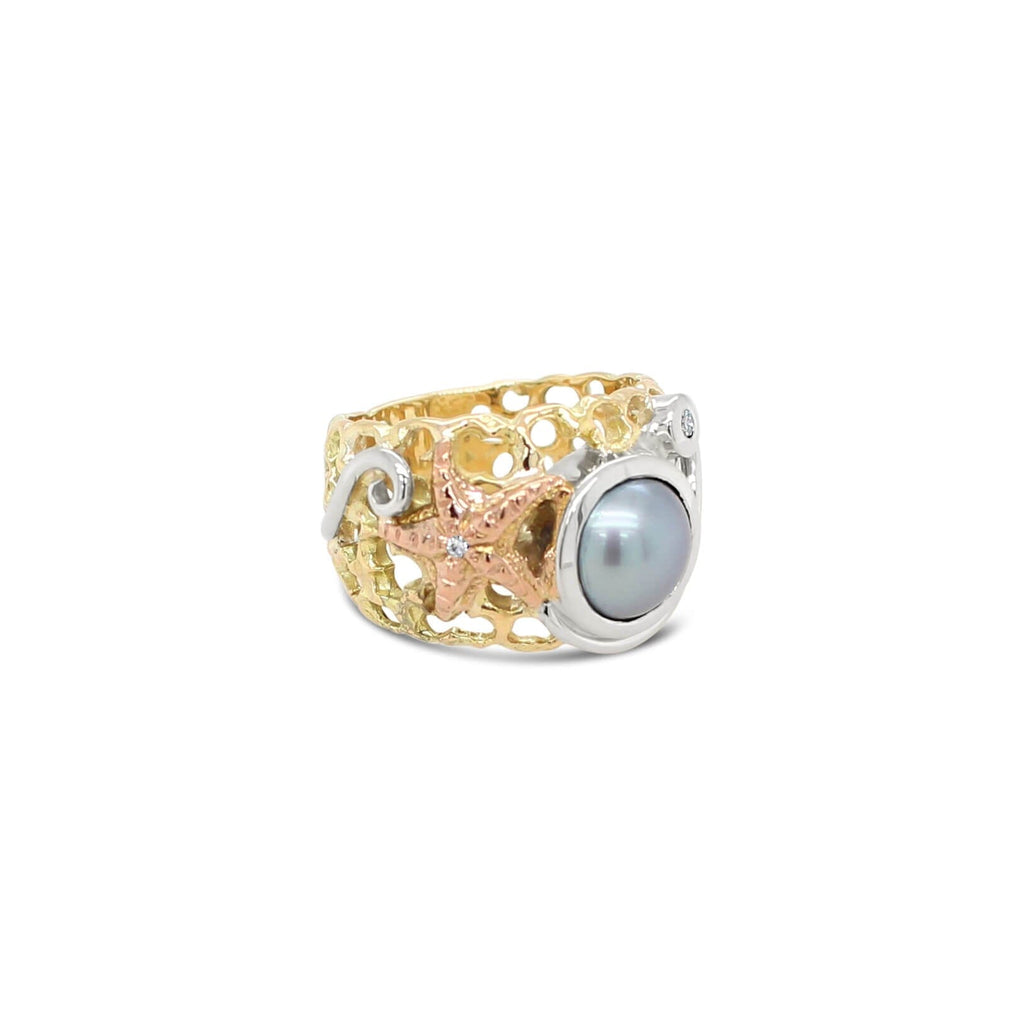 Ocean's Basile Starfish Ring - Abrolhos Pearl