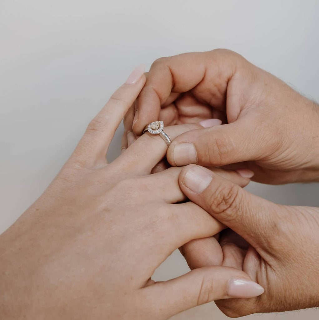 Australian Darling - Pink and Yellow Diamond Wedder Set