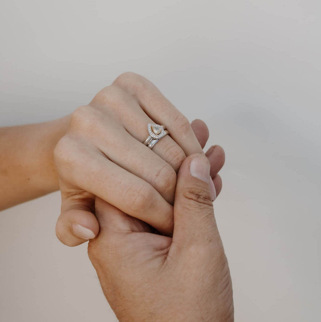 Australian Darling - Pink and Yellow Diamond Wedder Set