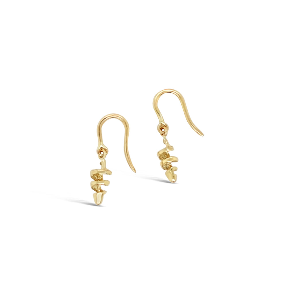 Weather Worn Shell Earrings 9ct Yellow Gold