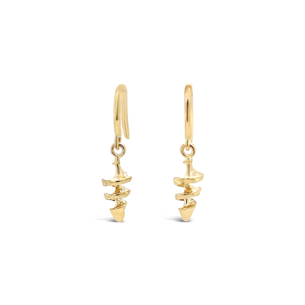Weather Worn Shell Earrings 9ct Yellow Gold