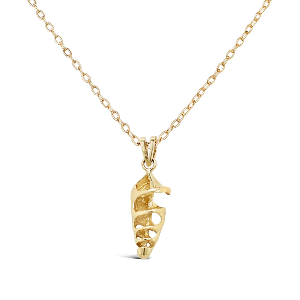 Weather Worn Shell Pendant 9ct Yellow Gold